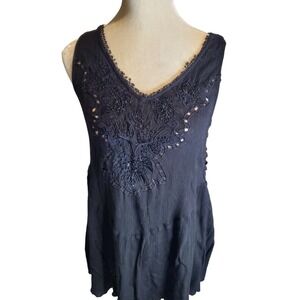 Free People‎ Intimately free Long gauzey Sequin Tank top Small